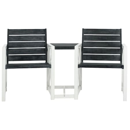 Safavieh Jovanna 2 Seat Bench, Dark Slate Gray & White FOX6707K